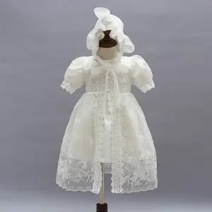 Hote vendita Chiffon Bianco Battesimale Battesimo Piccolo Bambino Vestito Per La Ragazza - Product Image 1