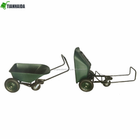Carretilla de construcción de tres ruedas WH3600 de 100L con bandeja de plástico y mango de madera para Uganda