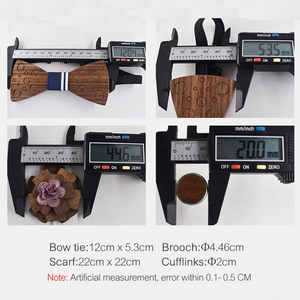 Un ensemble de 5 nœuds <span class=keywords><strong>papillon</strong></span> en <span class=keywords><strong>bois</strong></span> avec pochette - Product Image 3