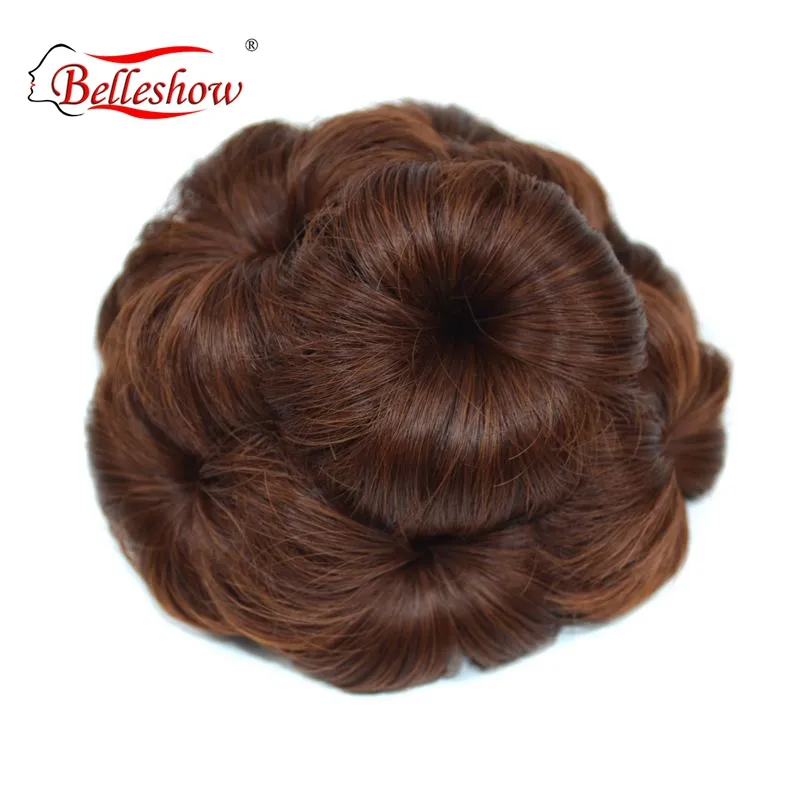 Hot sell white hair chignon toupet per chignon for women curly chignon synthetic hair bun