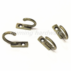Crochets muraux en métal bronze, petits crochets antiques, crochet mural, boucle incurvée, fermoir à corne, crochet pour <span class=keywords><strong>bois</strong></span> - Product Image 1