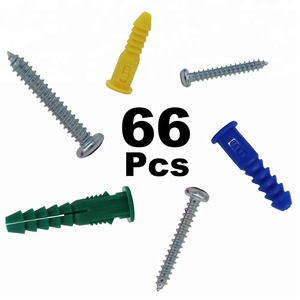 <span class=keywords><strong>Kit</strong></span> assorti de 66 pièces d'ancrages pour cloisons sèches en plastique auto-perceurs avec vis autotaraudeuses à tête plate Phillips - Product Image 3