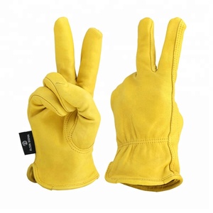 Guanti da pilota di grado AB all'ingrosso guanti da lavoro di sicurezza in pelle di vacchetta invernale prezzo - Product Image 3