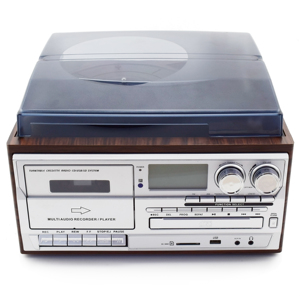 Lecteur de disques vinyle tout-en-un en gros avec CD, fonctionnement facile, cassette, USB, carte, radio et enregistrement pour la maison et le bureau - Product Image 4