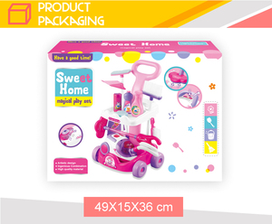 Casa pretend gioca strumenti di pulizia di plastica carrello trolley <span class=keywords><strong>giocattolo</strong></span> <span class=keywords><strong>aspirapolvere</strong></span> per i bambini - Product Image 4