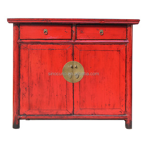 Cinese antico <span class=keywords><strong>soggiorno</strong></span> rosso dipinto di legno riciclato <span class=keywords><strong>mobili</strong></span> armadio - Product Image 3
