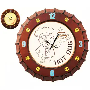 Good Price Night Light Restaurant Use Antique Wall Clock Metal