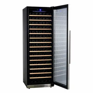 155 бутылок охлаждения компрессора в охладителе вина с буковыми полками
