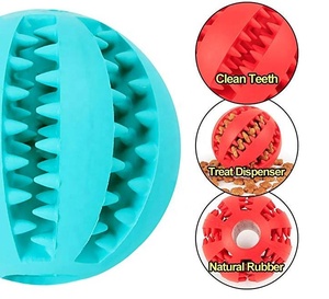 Pelota de alimentación lenta para tratar perros, juguete interactivo de goma para entrenamiento de cachorros pequeños y medianos - Product Image 4