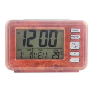 นาฬิกาปลุกพูดได้ ภาษาฝรั่งเศส/อังกฤษ/สเปน/รัสเซีย ตัวเรือนไม้ - Product Image 1