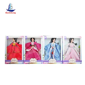 Chinesische traditionelle Kleid prinzessin puppe der 3d Augen mit langem Haar 11 gemeinsames festes altes Kostüm mädchen puppenspiel zeug