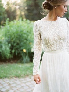 <span class=keywords><strong>Vestidos</strong></span> de boda de licra y poliéster, transpirables, con mangas, de cola, de talla grande, estilo árabe - Product Image 4
