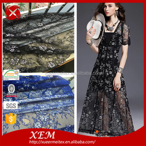 Vestidos de <span class=keywords><strong>las</strong></span> mujeres del cordón de la tela de cinta jacquard estilo 100% algodón suizo de la gasa tela de encaje francés - Product Image 2