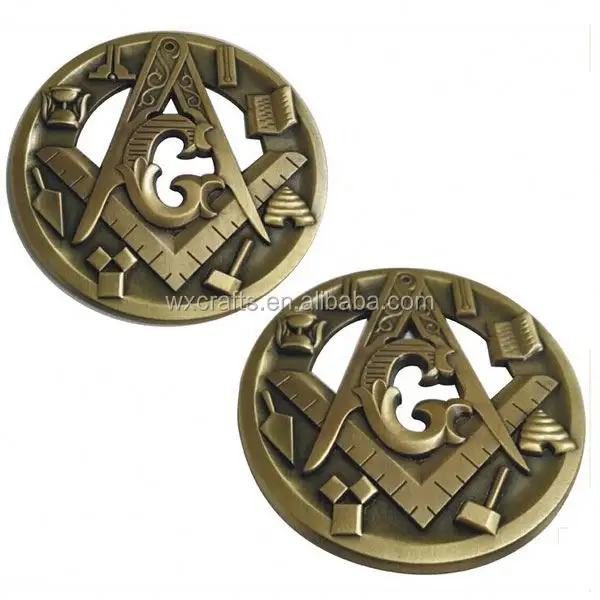 Высококачественный латунный металлический значок на лацкан с тисненым логотипом в стиле масонской под заказ