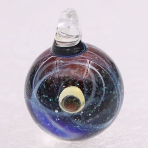 Boule d'étoile en verre dichroïque faite à la main pour la fabrication de bijoux pour enfants boule de Zircon <span class=keywords><strong>ambre</strong></span> avec <span class=keywords><strong>pendentif</strong></span> univers à breloques spatiales - Product Image 5