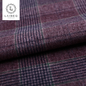 Toque cálido marrón púrpura negro Plaid lana de Cachemira tejido de lana - Product Image 3