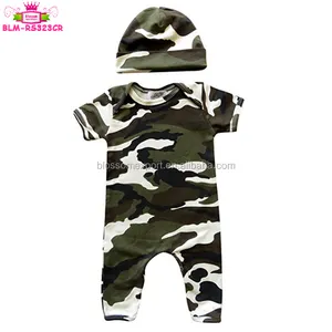 Pakaian Balita Laki-laki, Jumpsuit Kaki Panjang Lengan Pendek Musim Semi Musim Gugur, Baju Monyet Bayi Camo Baru Lahir Motif Kamuflase Katun