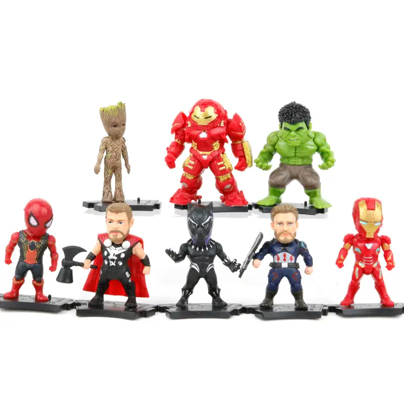 8-9Cm Super Pahlawan Tindakan Sosok Mainan Superman Thor Pria PVC Action Figure Koleksi Model Mainan