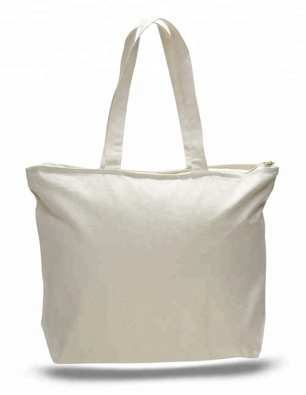 Heavy High Quality Canvas bag Large Tote cotton Bags with Zippered Closure
