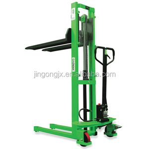 2トン1.6m油圧ハンドフォークリフト手動パレットスタッカーナイロンホイール付き中国サプライヤー - Product Image 2