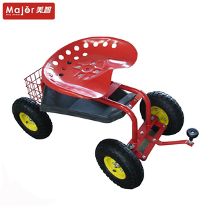 Tracteur à quatre roues Scoot Chariot de jardin roulant Siège <span class=keywords><strong>sur</strong></span> roues avec plateau à outils et selle pivotante TC4501C - Product Image 5