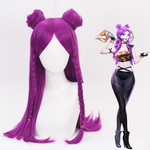 Venta al por mayor League of Legends LOL Peluca Cosplay 70cm largo púrpura <span class=keywords><strong>KDA</strong></span> Kaisa peluca sintética Anime Cosplay peluca 2 coletas - Product Image 1