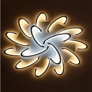 Plafonnier led blanc chaud en fer et acrylique moderne