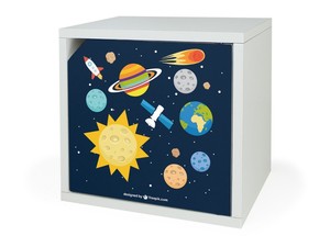 Mallette de rangement décorative en carton de style voyage avec porte - Product Image 6