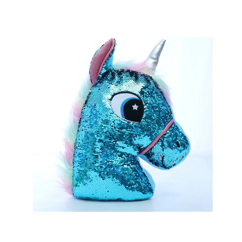 Free Shipping Decorative Sequin Fabric BlingBling Stuffed Owl Unicorn Toy Pillow For Kids Gifts