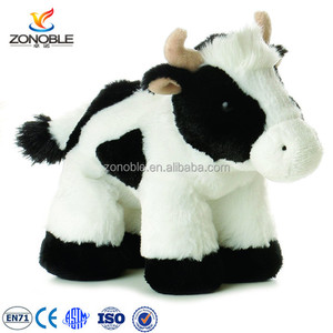 Peluche de veau <span class=keywords><strong>Holstein</strong></span> super douce OEM d'usine, tacheté noir et blanc, jouet en peluche d'animal de ferme, cadeau pour enfants et décoration intérieure - Product Image 2