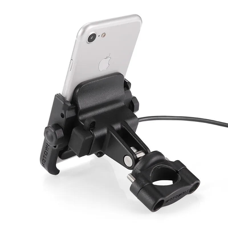 Motorcycle mobile phone seat modified alloy bracket 12-24v waterproof motorcycle cellphone holder