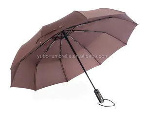 Yubo Inch 10 Ribben Versterkte Winddichte Auto Open Dicht 3 Opvouwbare Paraplu