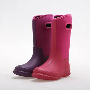 Bottes de pluie pour enfants Fabricant d'usine PVC néoprène coton Tissu OEM personnalisé Bottes de pluie imperméables en caoutchouc unisexe