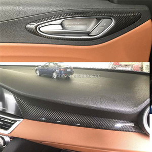 A secco In Fibra di Carbonio Interni Auto Center Console Gear Shift Pannello di Rivestimento per Alfa Romeo Giulia 2016-2018 <span class=keywords><strong>Maniglia</strong></span> Della <span class=keywords><strong>Porta</strong></span> copre - Product Image 6