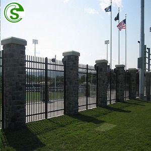 Sıcak satış ferforje kazık çit galvanizli çelik Panel çit güvenlik <span class=keywords><strong>Clear</strong></span> View yapı bahçe çit - Product Image 5