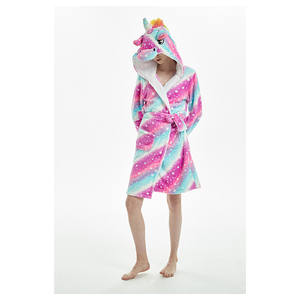 En gros Femmes Flanelle <span class=keywords><strong>Robe</strong></span>, Léger Plaine Teints Peignoir - Product Image 2