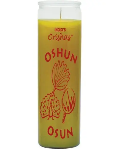 Özelleştirilmiş ipek baskı Orisha Oshun 7 gün mum
