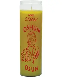 Aangepaste Zijde Print Orisha Oshun 7 Dag Kaars