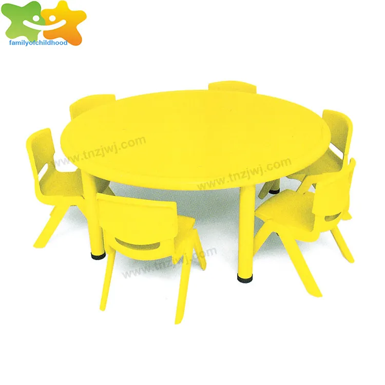 eu standaard gele ronde kinderen plastic tafel en stoelen