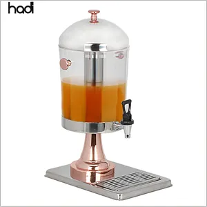 China Fabrikant Goedkoopste Hadi Enkele Fles 8L Rose Gold Fancy Soft Drink Dispenser Koud Oranje Sap Dispenser Prijzen