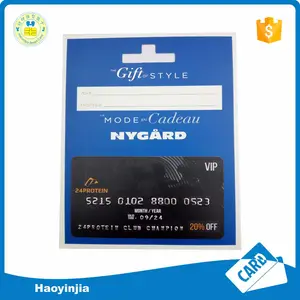 Printed CR80 Size Plastic Barcode Gift Card With Paper Card Holder / Backer