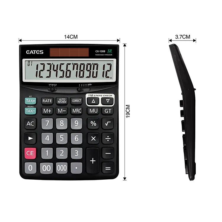 Best selling nieuwe model Solar energy12 digit grote display fiscale calculator type