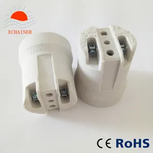 CE RoHS F519 陶瓷陶瓷灯座与塑料球拍/电动螺纹陶瓷支架 lampholder