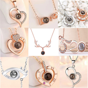 Collar <span class=keywords><strong>de</strong></span> Regalo <span class=keywords><strong>de</strong></span> Cumpleaños para Novia, Collar con la Frase Te Amo en 100 Idiomas, Popular en TikTok - Product Image 3