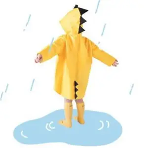 Haute qualité Petit dinosaure imperméable fille garçon maternelle bébé d'étudiant de pluie enfants imperméable CC633