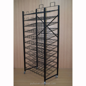 Cửa Hàng Bán Lẻ Thép Lịch Thi Đấu Tầng Thường Vụ Kim Loại Mạnh Mẽ Nhiều Lớp Mats Hiển Thị Kệ Với Bánh Xe - Product Image 5