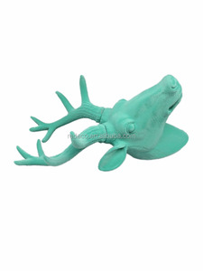 Tête de <span class=keywords><strong>cerf</strong></span> en résine artificielle floquée murale, décoration suspendue pour la maison - Product Image 6