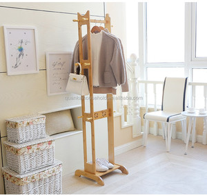 Semplice verticale Gancio di Bambù Naturale Hat Coat Rack - Product Image 3