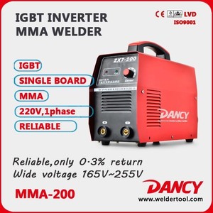 De alto rendimiento del inversor MMA máquina de soldadura 200A <span class=keywords><strong>con</strong></span> corriente de salida real - Product Image 1