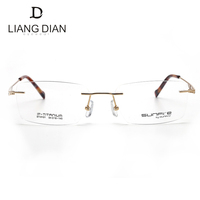 Montura de Gafas de Titanio Puro, Montura Óptica Cuadrada sin Aro